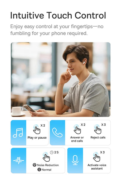 Baseus Bass BS1 NC Trådlösa Hörlurar -40dB ANC Bluetooth 6.0 Halvöppna Hi-Res Audio 6-Mic AI ENC LDAC Vattentäta Äkta Trådlösa Hörlurar