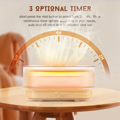 Flame Aromatic Aroma Diffuser 300ml USB Household Air Humidifier With Cool Mist Colorful Desktop Purifier Bedroom