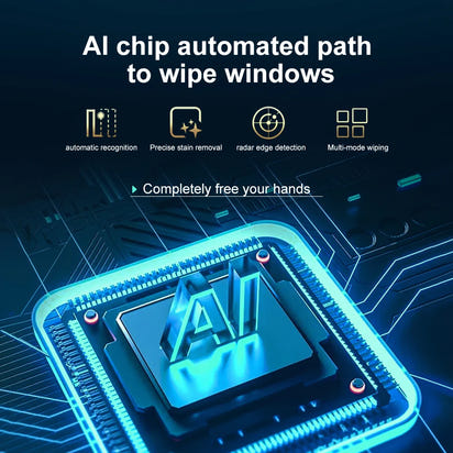 Robot Window cleaner,Dual Water Spray,Smart Memory,High Vacuum Suction, Laser Sensor, Home Wall Glass Cleaning Robot