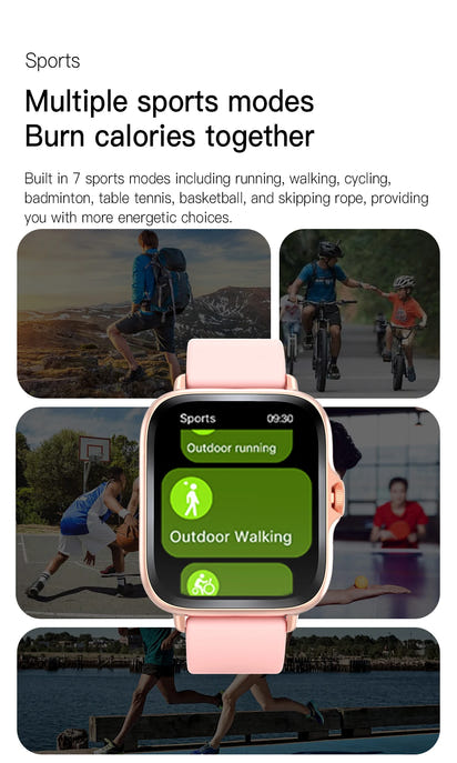 Ny 2025 Smart Watch Full Touch Display BTCall Sports Monitoring för Android & iPhone 1,83 tums kiselgel band mänkvinnor smartwatch