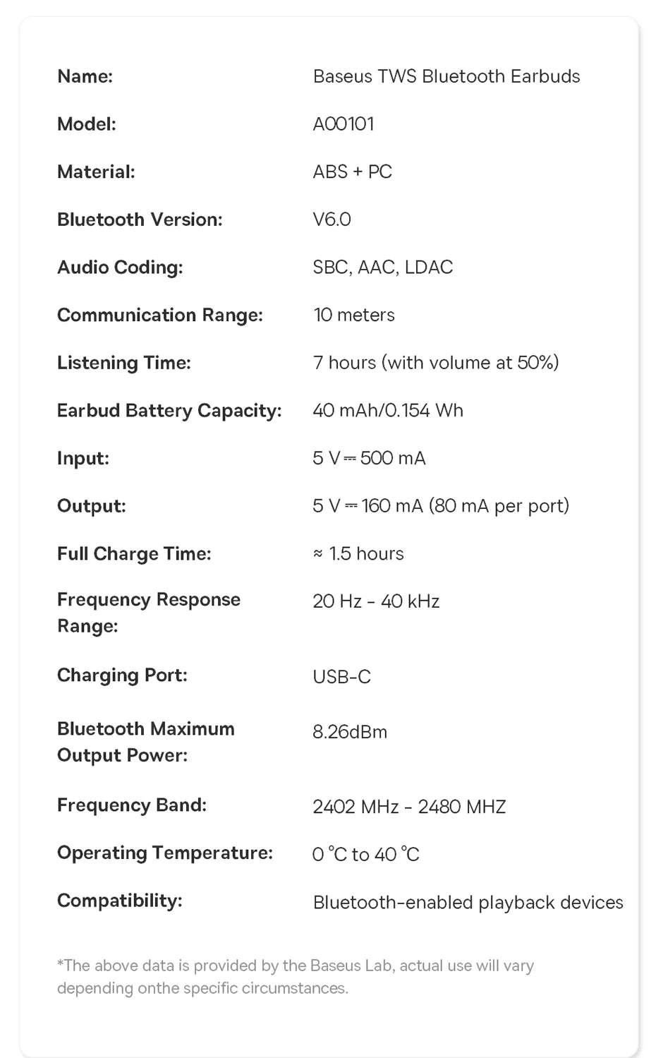 Baseus Bass BS1 NC Trådlösa Hörlurar -40dB ANC Bluetooth 6.0 Halvöppna Hi-Res Audio 6-Mic AI ENC LDAC Vattentäta Äkta Trådlösa Hörlurar