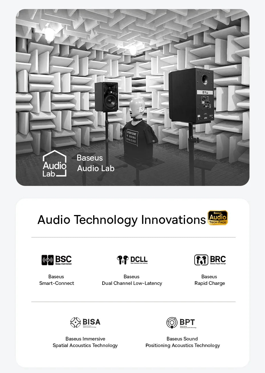 Baseus Bass BS1 NC Trådlösa Hörlurar -40dB ANC Bluetooth 6.0 Halvöppna Hi-Res Audio 6-Mic AI ENC LDAC Vattentäta Äkta Trådlösa Hörlurar