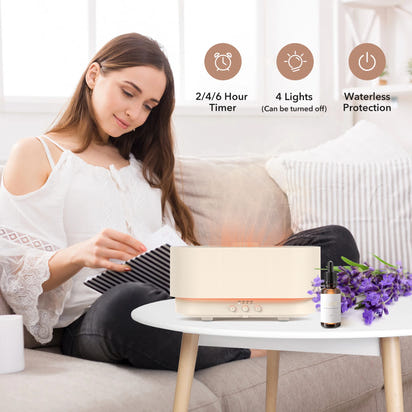 Flame Aromatic Aroma Diffuser 300ml USB Household Air Humidifier With Cool Mist Colorful Desktop Purifier Bedroom