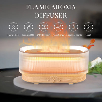 Flame Aromatic Aroma Diffuser 300ml USB Household Air Humidifier With Cool Mist Colorful Desktop Purifier Bedroom