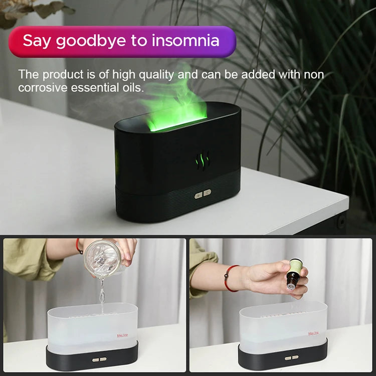 Aroma Diffuser Air Humidifier Ultrasonic Cool Mist Maker Fogger Led Essential Oil Flame Lamp Difusor