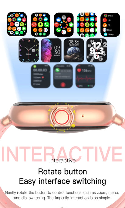 Ny 2025 Smart Watch Full Touch Display BTCall Sports Monitoring för Android & iPhone 1,83 tums kiselgel band mänkvinnor smartwatch