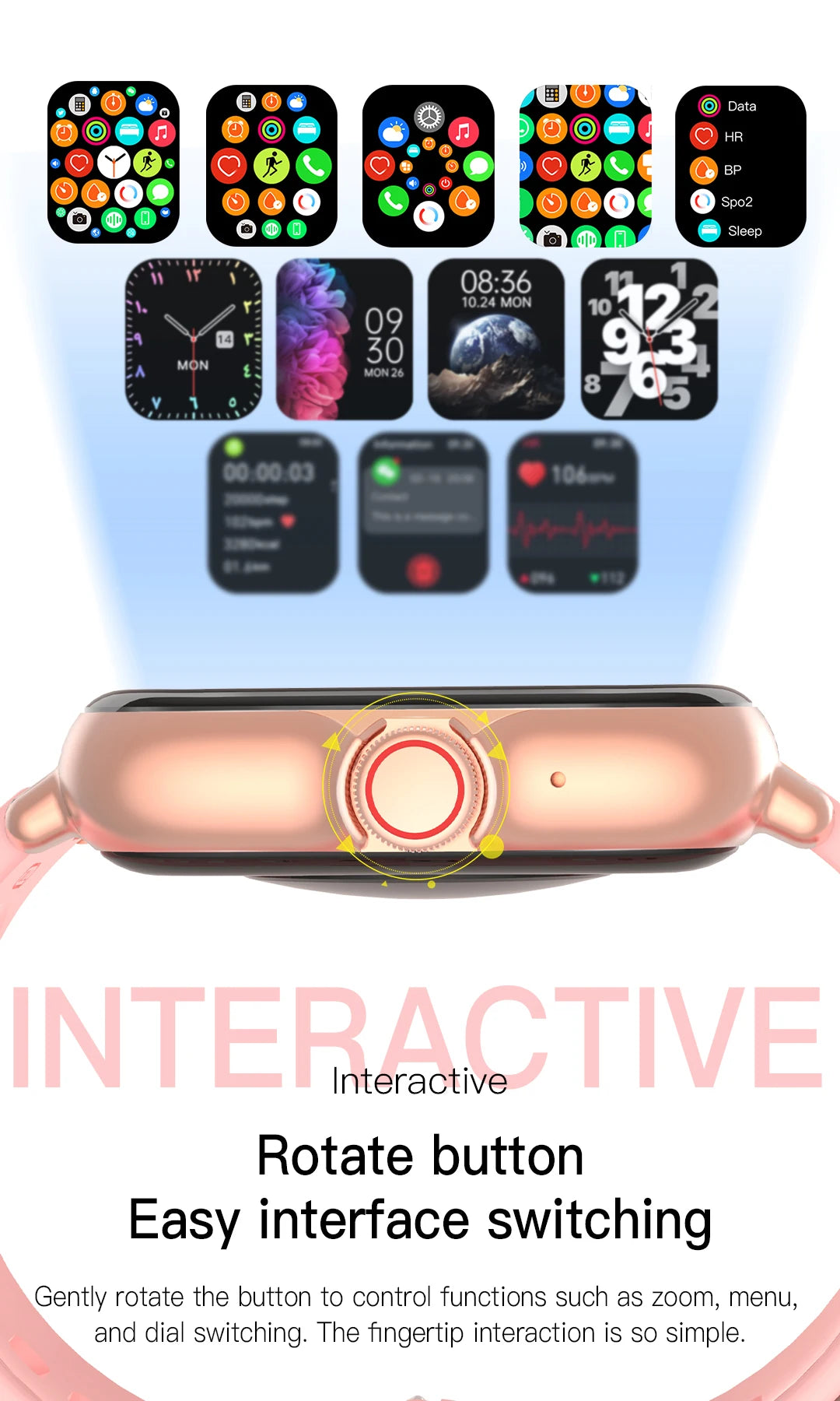 Ny 2025 Smart Watch Full Touch Display BTCall Sports Monitoring för Android & iPhone 1,83 tums kiselgel band mänkvinnor smartwatch