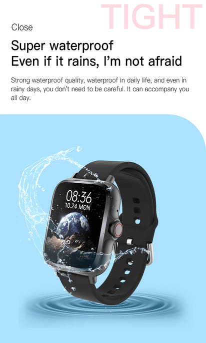 Ny 2025 Smart Watch Full Touch Display BTCall Sports Monitoring för Android & iPhone 1,83 tums kiselgel band mänkvinnor smartwatch
