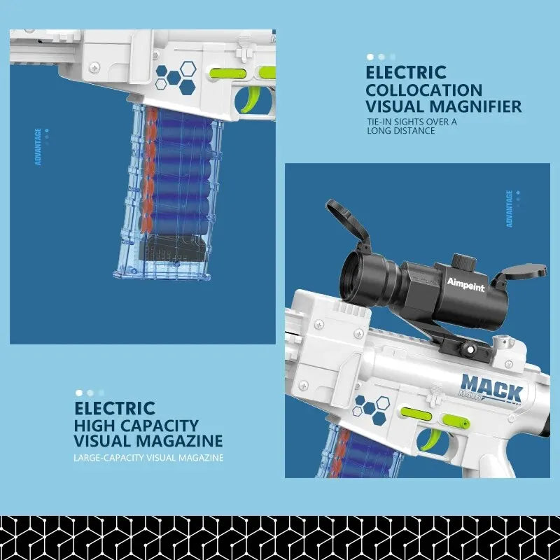 Barnens leksakspistol med mjuka kulor kulspruta med 20 mjuka kulor och till födelsedagspresent mm