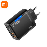 Xiaomi 5 in 1 GaN Desktop Charger For IPhone 16 15pro Laptop Samsung 240W Fast Charging Adapter 120w Type To TypeC Cable Charger