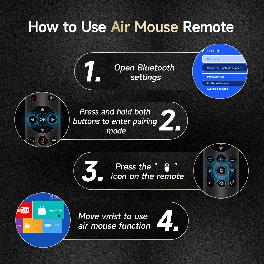 Magcubic HY310 Miniprojektor Autofokus 4K Native 1080P 330ANSI Android 11 5W Högtalare Air Mouse Röstassistent Uppgraderad HY300