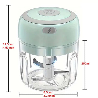 250ML Stainless Steel Electric Garlic Chopper Sturdy Durable Garlic Ginger Kitchen Shredder Mini Tool Food Chopper