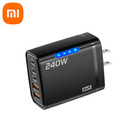Xiaomi 5 in 1 GaN Desktop Charger For IPhone 16 15pro Laptop Samsung 240W Fast Charging Adapter 120w Type To TypeC Cable Charger