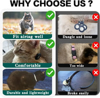 Cute Cat Collar Airtag Breakaway Reflective Kitten Collar with Bell for Apple Air Tag Holder Bell Nylon Silicone Collar for Cats