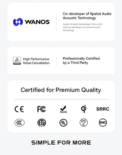 Baseus Bowie M2s -48dB ANC Trådlösa Hörlurar Bluetooth 5.3 3D Spatial Audio Hörlurar HiFi Kvalitet 0.038