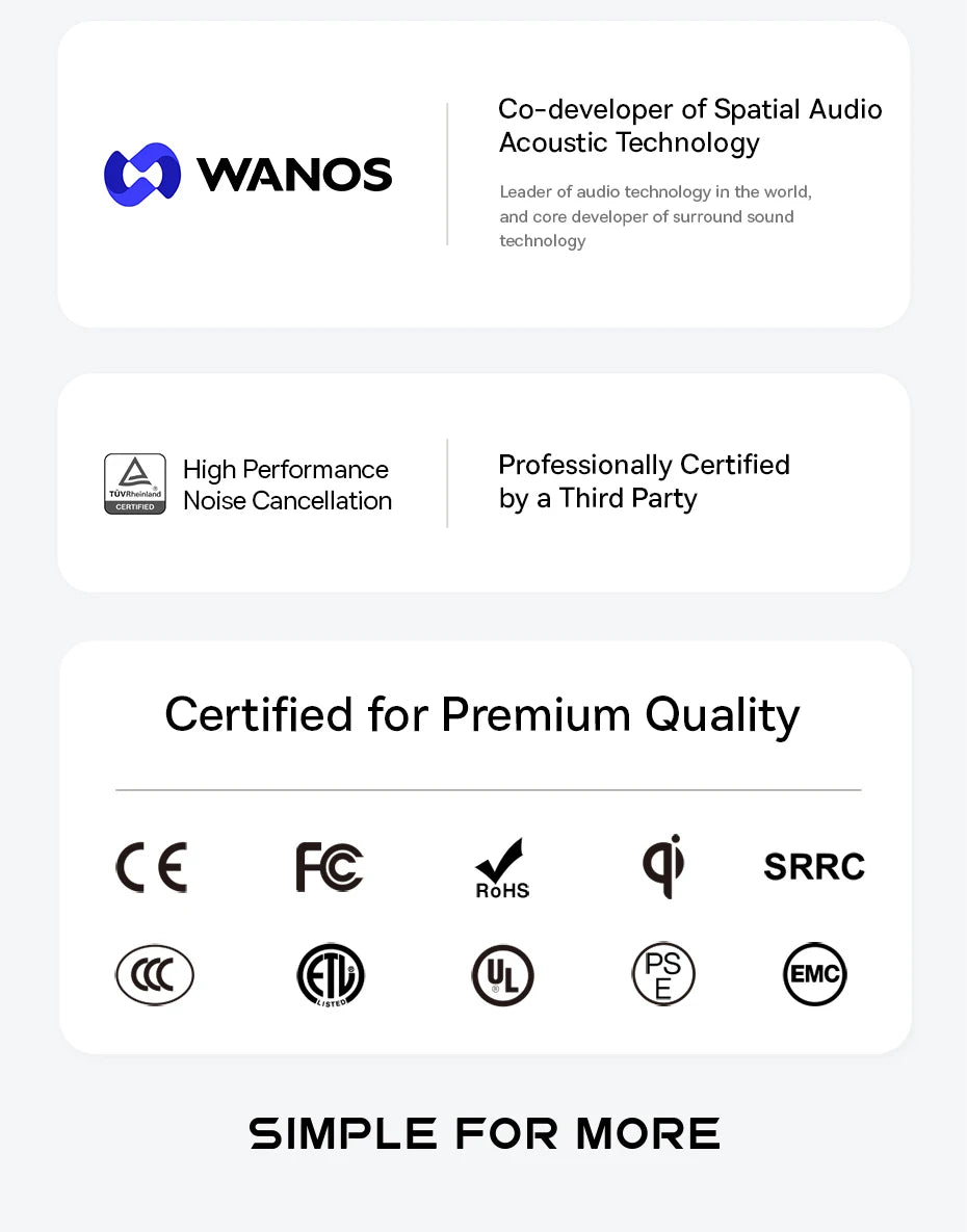 Baseus Bowie M2s -48dB ANC Trådlösa Hörlurar Bluetooth 5.3 3D Spatial Audio Hörlurar HiFi Kvalitet 0.038" Låg Latens Hörlurar
