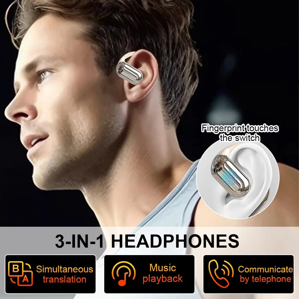 AI Translator Earbuds 3-in-1 144 Languages Noise Cancelling Bluetooth 5.3 Smart Voice Instant Real-Time Translation Headset