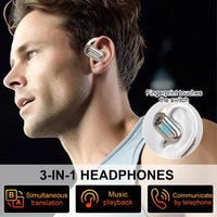 AI Translator Earbuds 3-in-1 144 Languages Noise Cancelling Bluetooth 5.3 Smart Voice Instant Real-Time Translation Headset