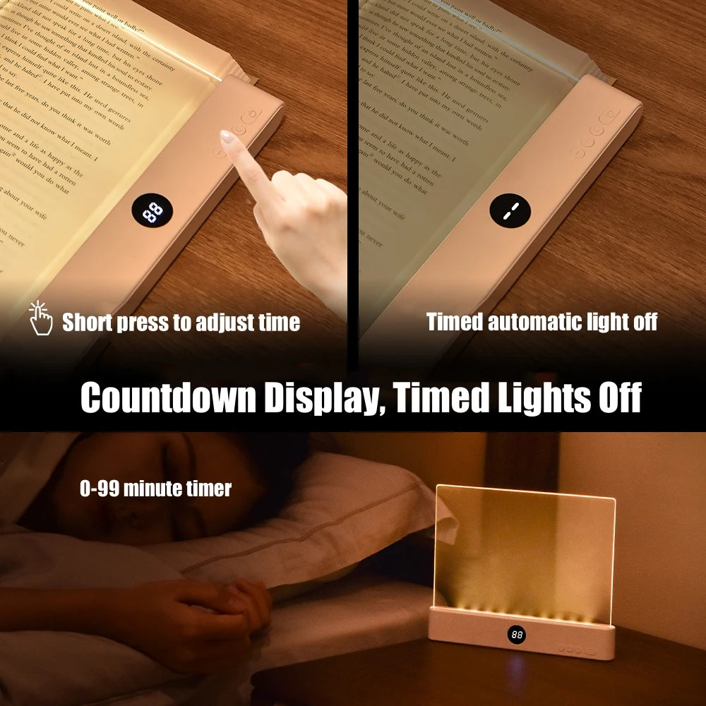 LED Flat Panel Night Vision Reading Light Eye Protection Reading Light Usb Charging Student Night Reading Lamp Book Lamp Indoor
