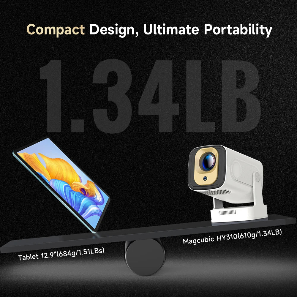 Magcubic HY310 Miniprojektor Autofokus 4K Native 1080P 330ANSI Android 11 5W Högtalare Air Mouse Röstassistent Uppgraderad HY300