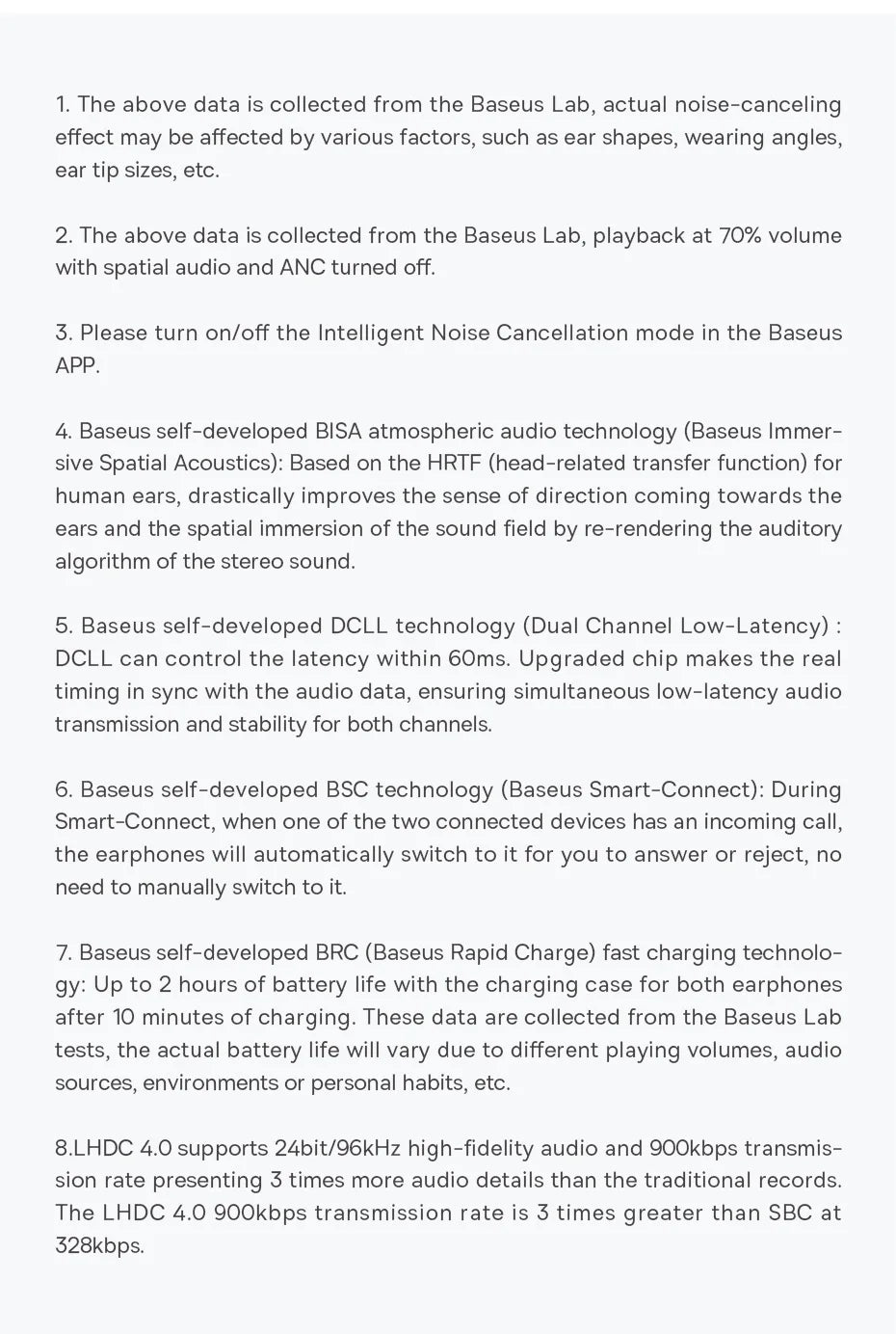 Baseus Bowie M2s -48dB ANC Trådlösa Hörlurar Bluetooth 5.3 3D Spatial Audio Hörlurar HiFi Kvalitet 0.038" Låg Latens Hörlurar