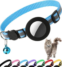 Cute Cat Collar Airtag Breakaway Reflective Kitten Collar with Bell for Apple Air Tag Holder Bell Nylon Silicone Collar for Cats