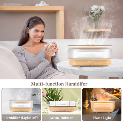 Flame Aromatic Aroma Diffuser 300ml USB Household Air Humidifier With Cool Mist Colorful Desktop Purifier Bedroom