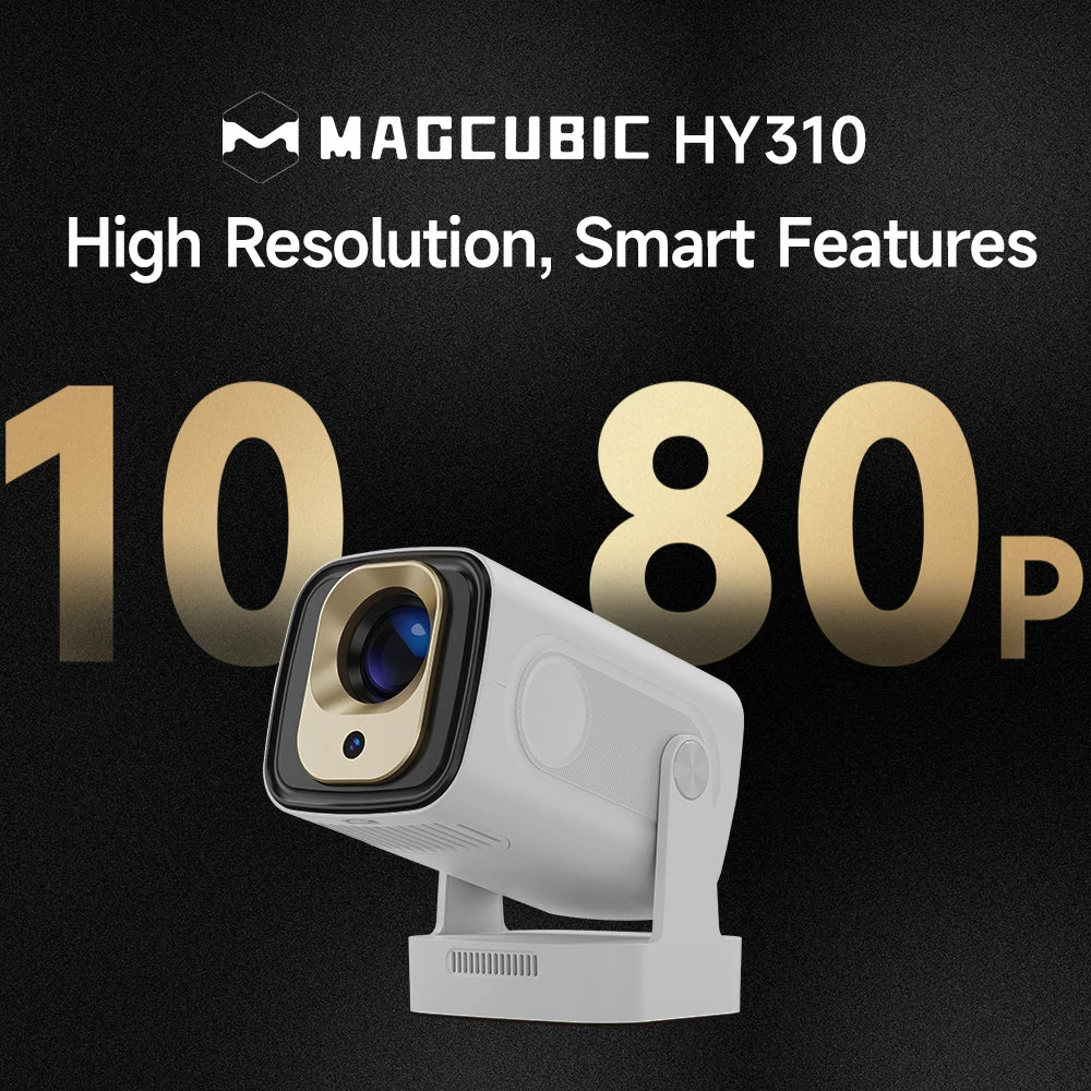 Magcubic HY310 Miniprojektor Autofokus 4K Native 1080P 330ANSI Android 11 5W Högtalare Air Mouse Röstassistent Uppgraderad HY300