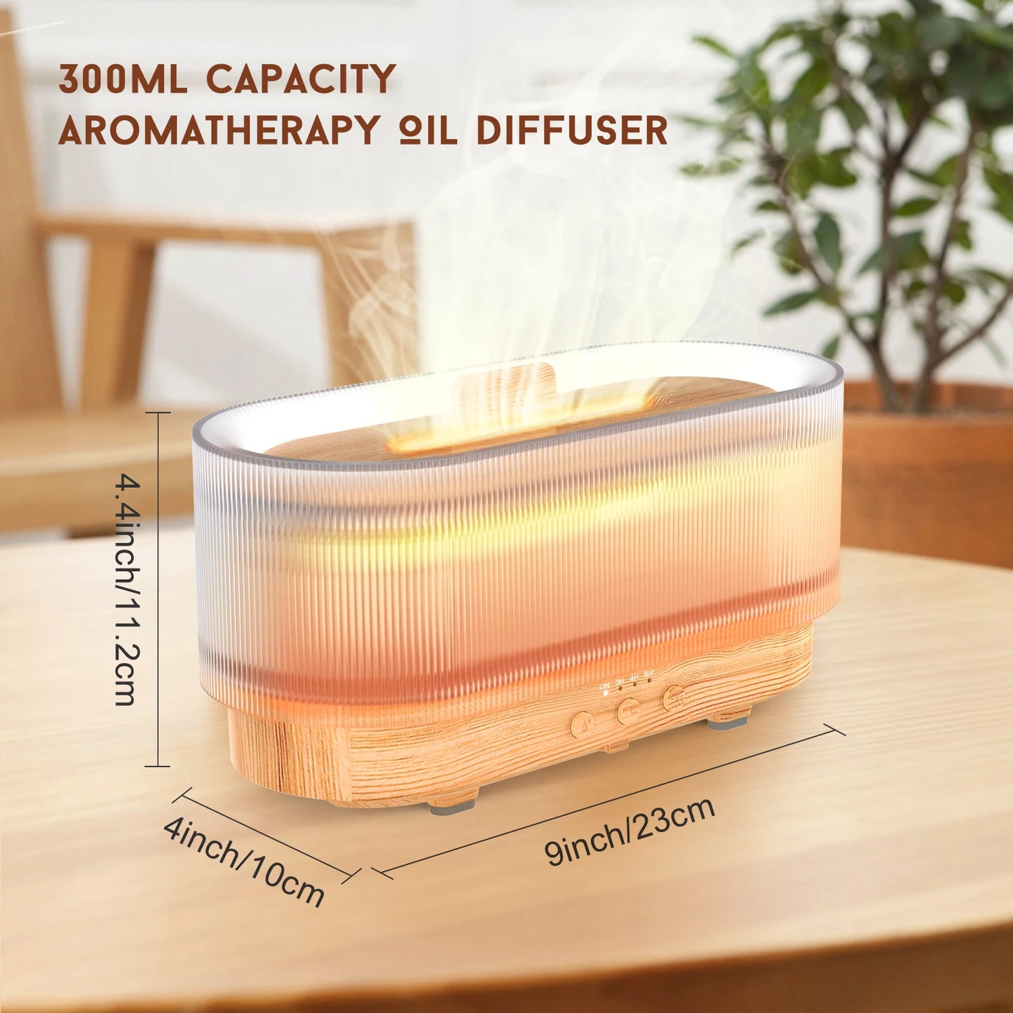 Flame Aromatic Aroma Diffuser 300ml USB Household Air Humidifier With Cool Mist Colorful Desktop Purifier Bedroom