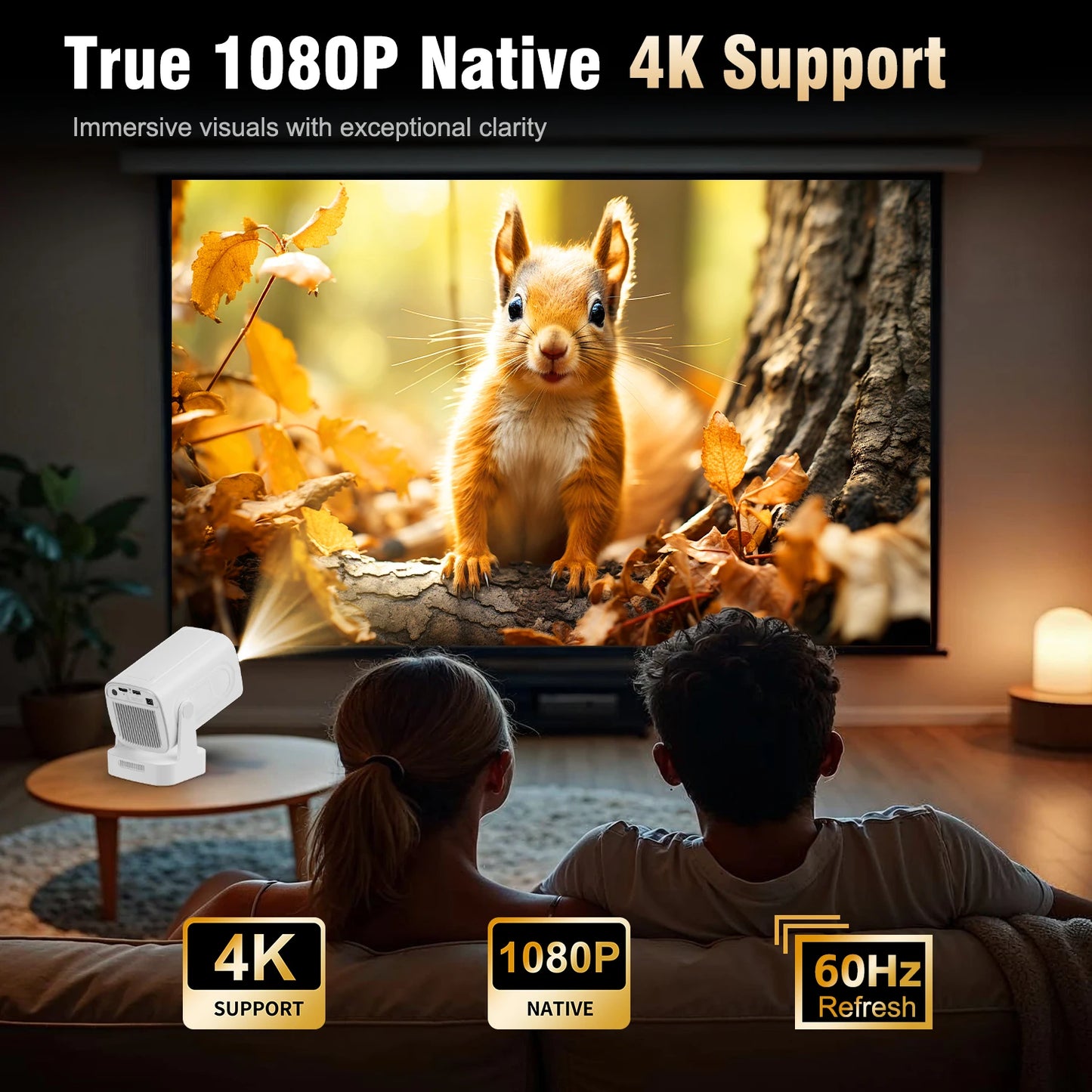 Magcubic HY310 Miniprojektor Autofokus 4K Native 1080P 330ANSI Android 11 5W Högtalare Air Mouse Röstassistent Uppgraderad HY300