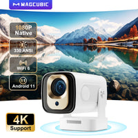 Magcubic HY310 Miniprojektor Autofokus 4K Native 1080P 330ANSI Android 11 5W Högtalare Air Mouse Röstassistent Uppgraderad HY300