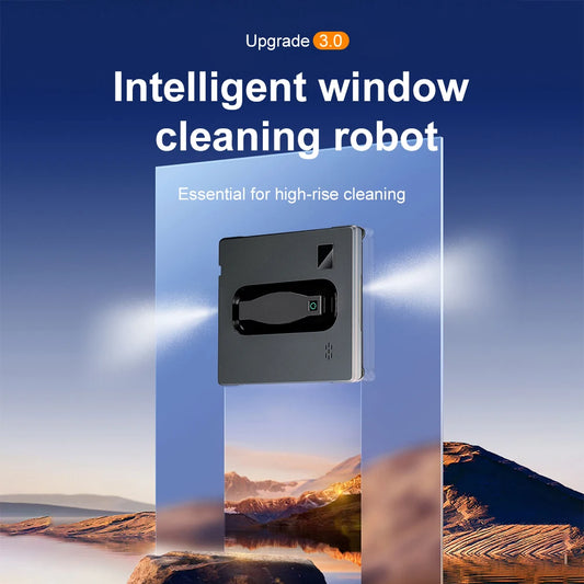 Robot Window cleaner,Dual Water Spray,Smart Memory,High Vacuum Suction, Laser Sensor, Home Wall Glass Cleaning Robot
