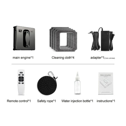 Robot Window cleaner,Dual Water Spray,Smart Memory,High Vacuum Suction, Laser Sensor, Home Wall Glass Cleaning Robot