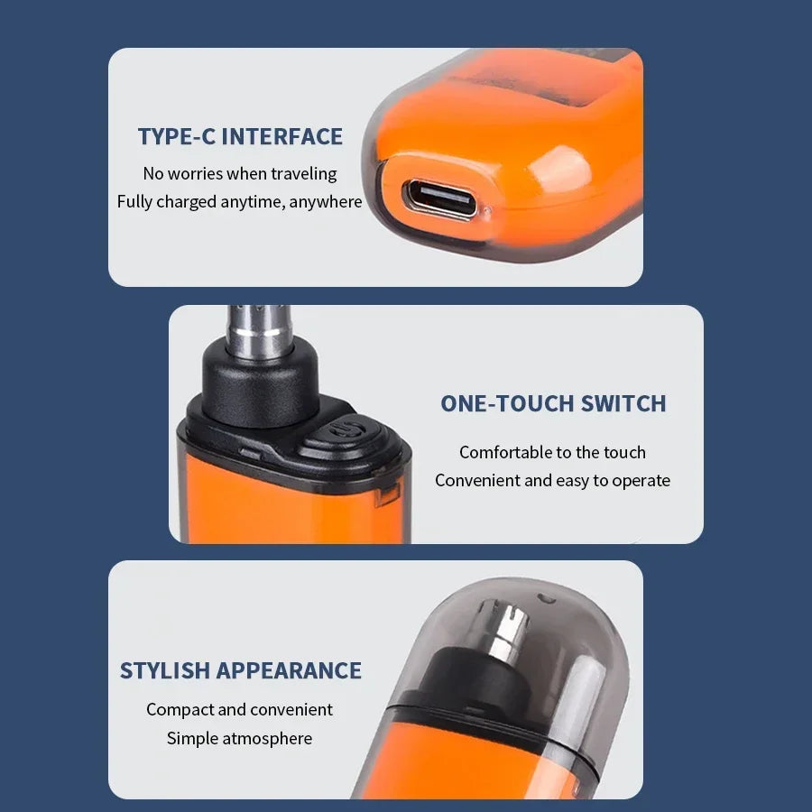 Nose Hair Trimmer with Built-in Battery - Rechargeable Ideal for Men'S Personal Care Neat Image Maintenance Nose Hair Trimmers
