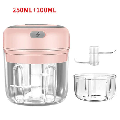250ML Stainless Steel Electric Garlic Chopper Sturdy Durable Garlic Ginger Kitchen Shredder Mini Tool Food Chopper