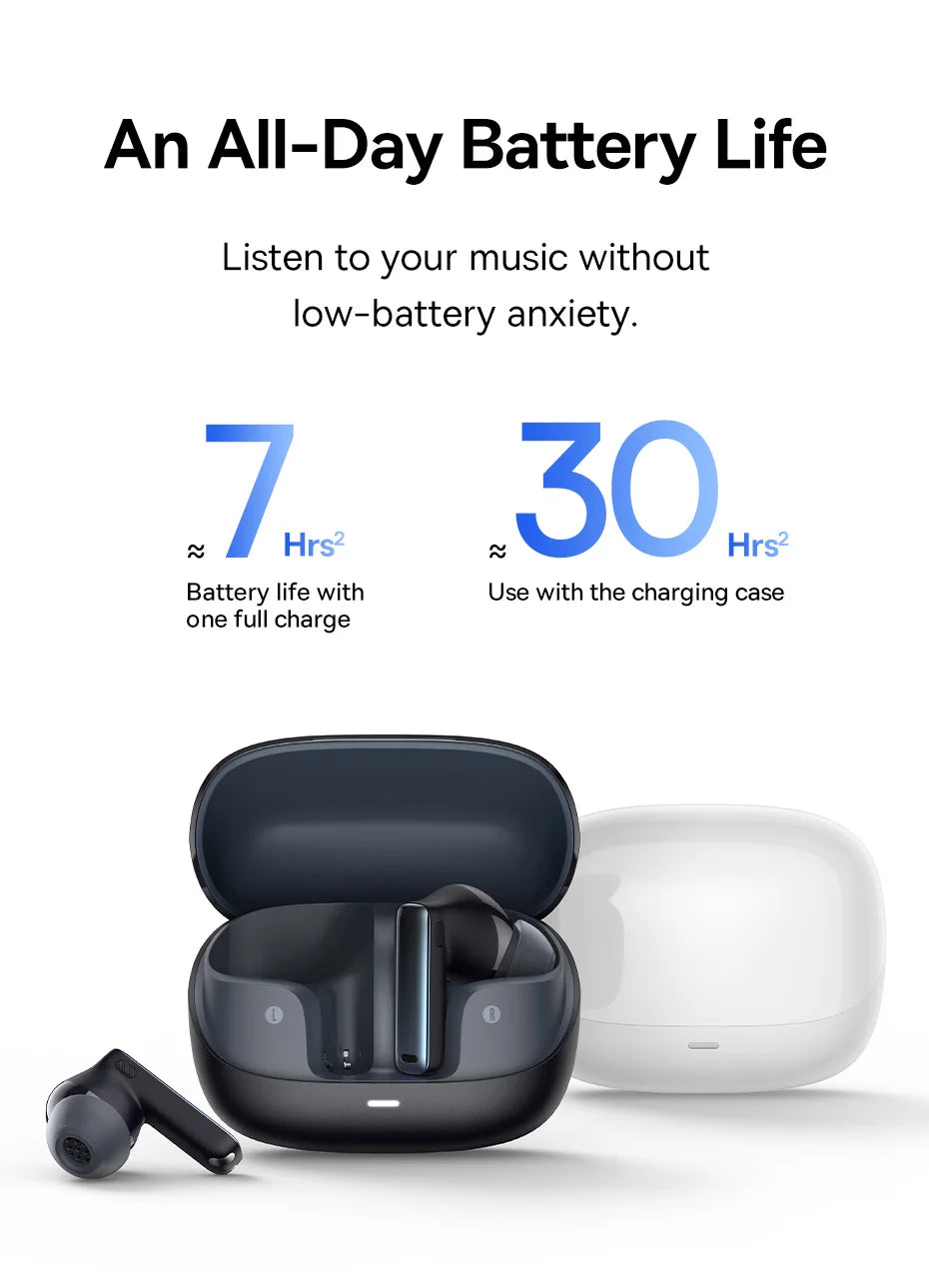 Baseus Bowie M2s -48dB ANC Trådlösa Hörlurar Bluetooth 5.3 3D Spatial Audio Hörlurar HiFi Kvalitet 0.038" Låg Latens Hörlurar