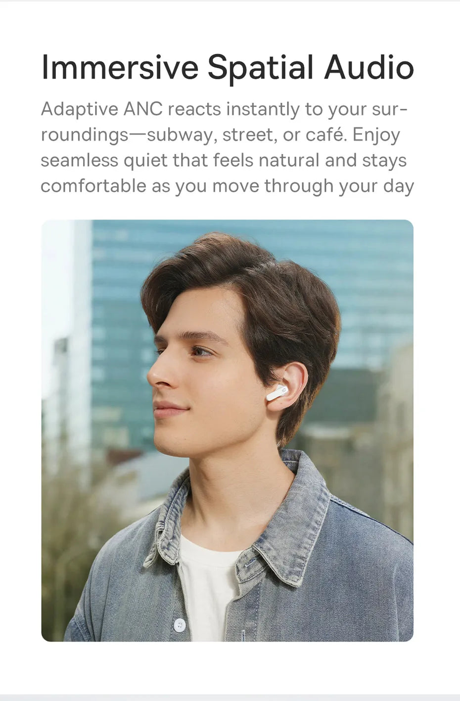 Baseus Bass BS1 NC Trådlösa Hörlurar -40dB ANC Bluetooth 6.0 Halvöppna Hi-Res Audio 6-Mic AI ENC LDAC Vattentäta Äkta Trådlösa Hörlurar