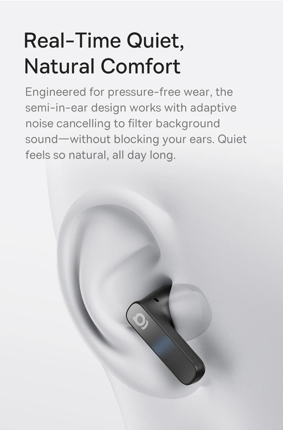 Baseus Bass BS1 NC Trådlösa Hörlurar -40dB ANC Bluetooth 6.0 Halvöppna Hi-Res Audio 6-Mic AI ENC LDAC Vattentäta Äkta Trådlösa Hörlurar