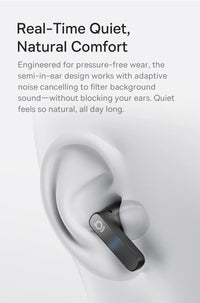 Baseus Bass BS1 NC Trådlösa Hörlurar -40dB ANC Bluetooth 6.0 Halvöppna Hi-Res Audio 6-Mic AI ENC LDAC Vattentäta Äkta Trådlösa Hörlurar