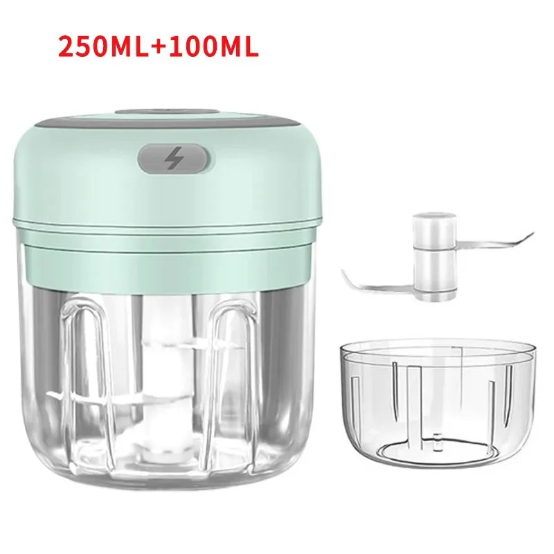 250ML Stainless Steel Electric Garlic Chopper Sturdy Durable Garlic Ginger Kitchen Shredder Mini Tool Food Chopper