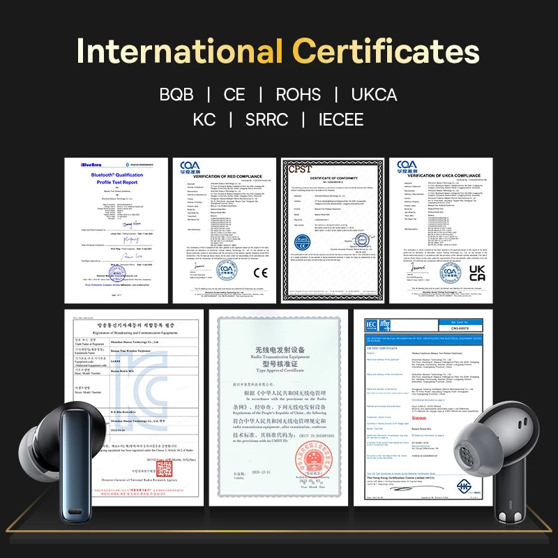 Baseus Bowie M2s -48dB ANC Trådlösa Hörlurar Bluetooth 5.3 3D Spatial Audio Hörlurar HiFi Kvalitet 0.038" Låg Latens Hörlurar