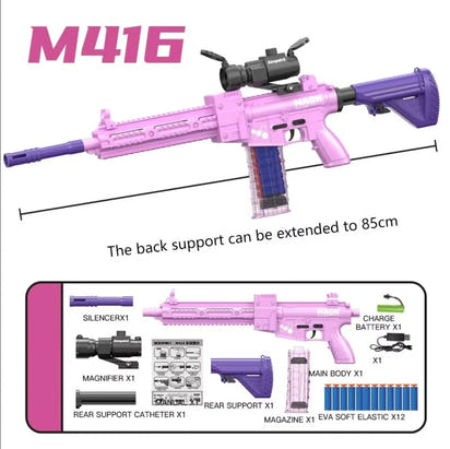 Barnens leksakspistol med mjuka kulor kulspruta med 20 mjuka kulor och till födelsedagspresent mm