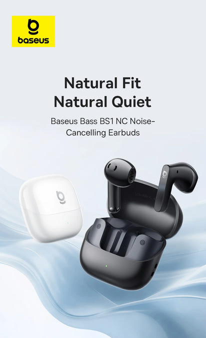 Baseus Bass BS1 NC Trådlösa Hörlurar -40dB ANC Bluetooth 6.0 Halvöppna Hi-Res Audio 6-Mic AI ENC LDAC Vattentäta Äkta Trådlösa Hörlurar
