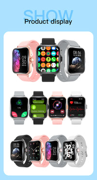 Ny 2025 Smart Watch Full Touch Display BTCall Sports Monitoring för Android & iPhone 1,83 tums kiselgel band mänkvinnor smartwatch