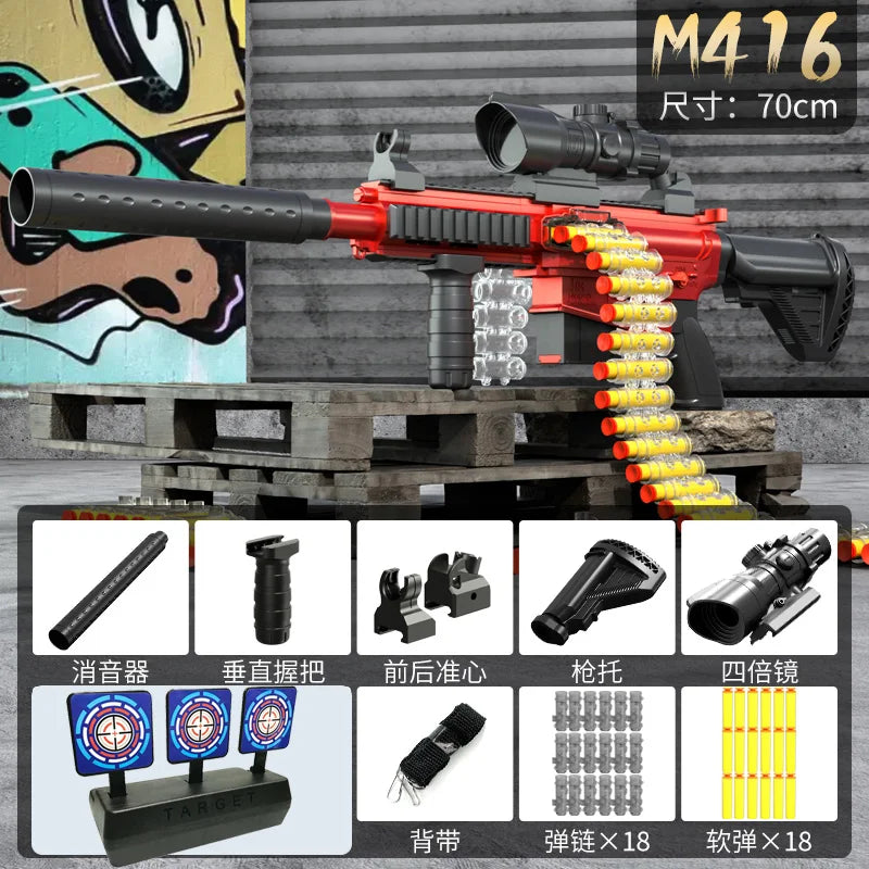 M416 Manuell leksakspistol med mjuka kulor Interaktiv utomhusleksak för åldrarna 14+ Gränsöverskridande populär