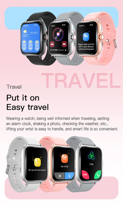 Ny 2025 Smart Watch Full Touch Display BTCall Sports Monitoring för Android & iPhone 1,83 tums kiselgel band mänkvinnor smartwatch