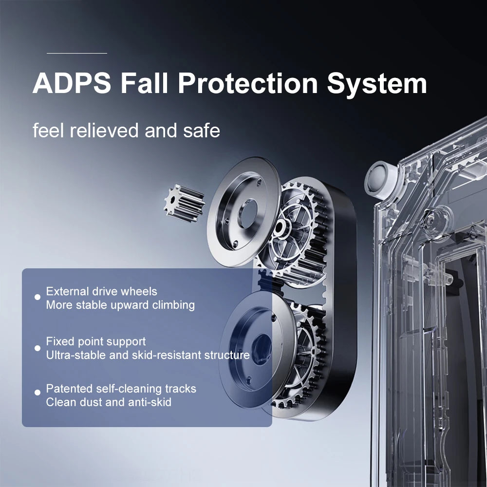 Robot Window cleaner,Dual Water Spray,Smart Memory,High Vacuum Suction, Laser Sensor, Home Wall Glass Cleaning Robot