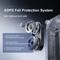 Robot Window cleaner,Dual Water Spray,Smart Memory,High Vacuum Suction, Laser Sensor, Home Wall Glass Cleaning Robot