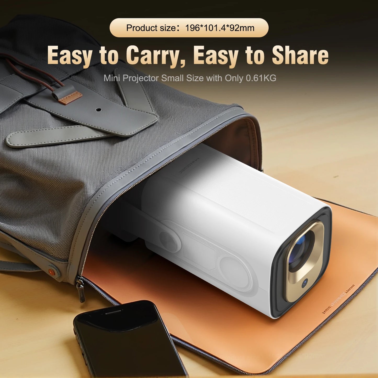 Magcubic HY310 Miniprojektor Autofokus 4K Native 1080P 330ANSI Android 11 5W Högtalare Air Mouse Röstassistent Uppgraderad HY300