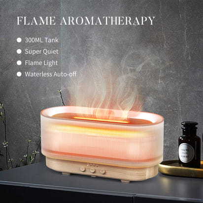 Flame Aromatic Aroma Diffuser 300ml USB Household Air Humidifier With Cool Mist Colorful Desktop Purifier Bedroom